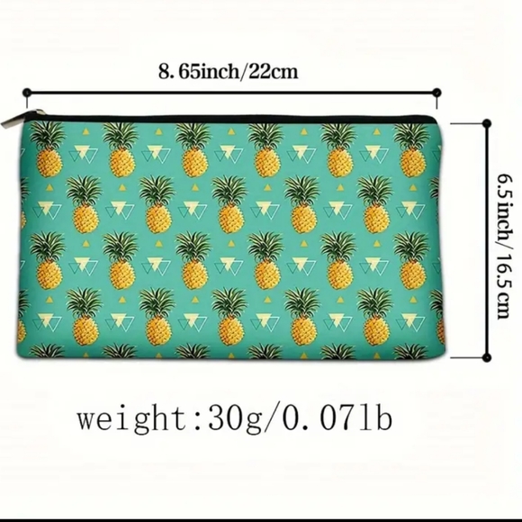 Pineapple motif cosmetic pouch, NWT - Picture 3 of 5